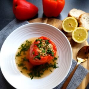 Gevulde paprika met kruiden